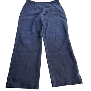 Lauren Jeans Co Ralph Lauren Navy Wide Leg Pants Womens Size 12 Cotton